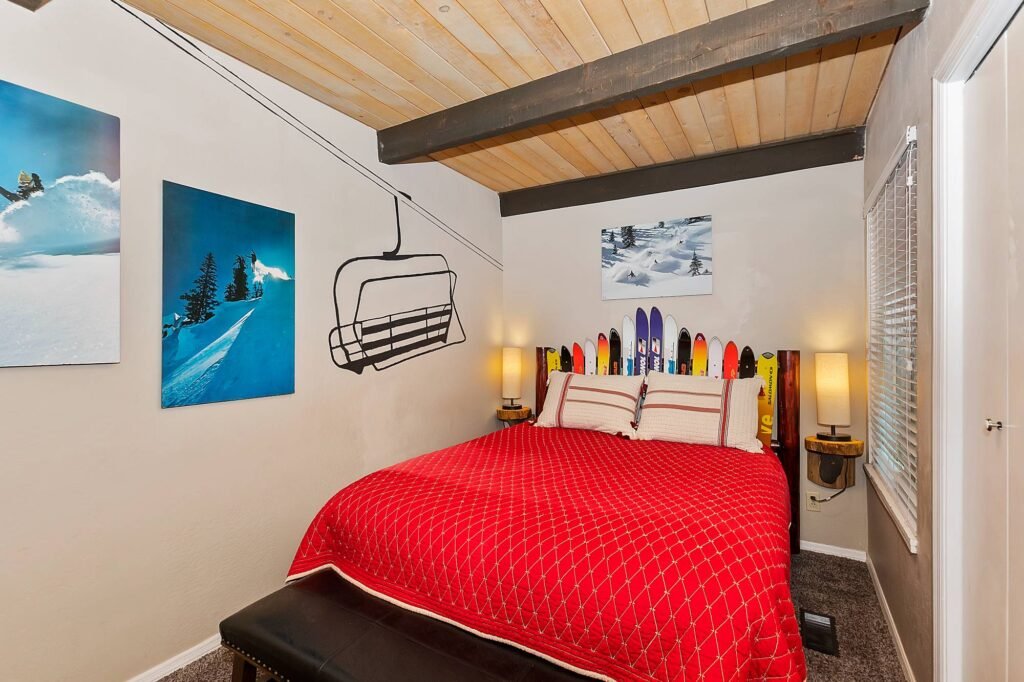 Bedroom 2Queen Bed, Ski-Themed Décor + Forest Views