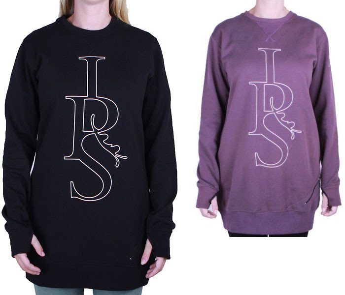 I Ride Sideways Stencil Outline Tall Womens Crew 2015