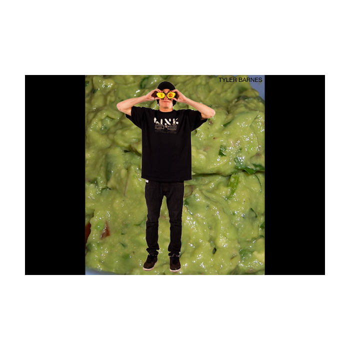 Tyler Barnes wearing the Stencil Tshirt in Black