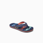 Navy Palms Stripe