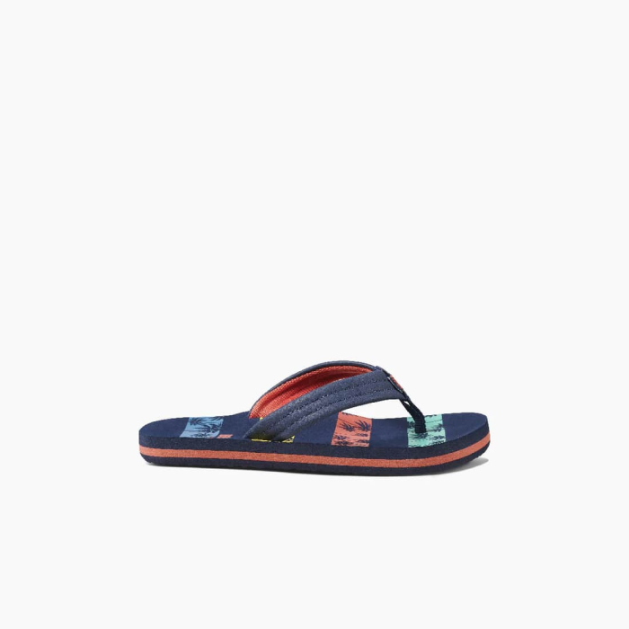 Navy Palms Stripe