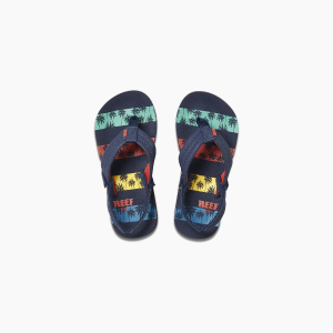Navy Palms Stripe