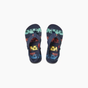 Navy Palms Stripe