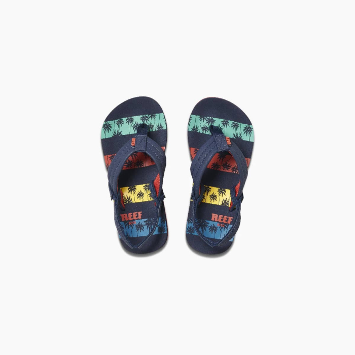 Navy Palms Stripe