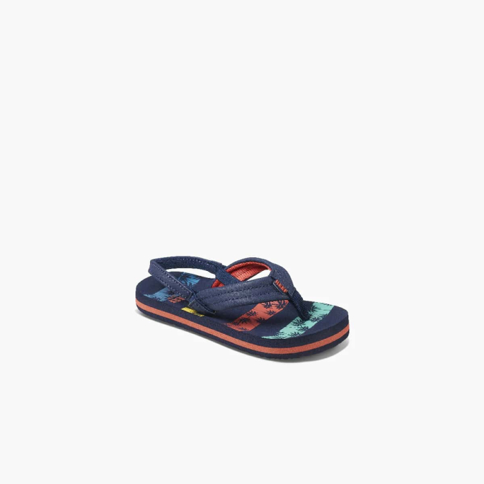 Navy Palms Stripe