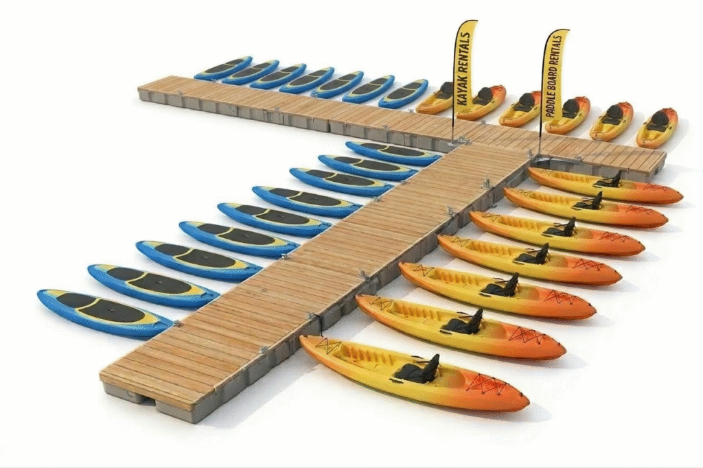 Floating dock for parties and groups from Big Bear Dock Rentals