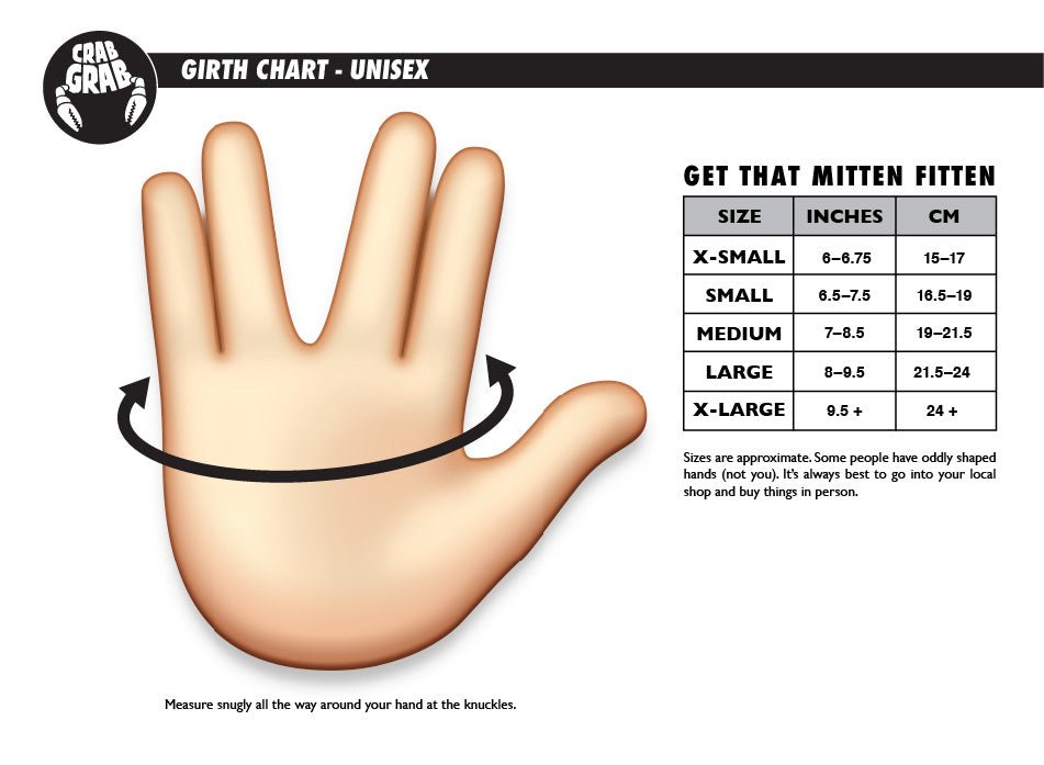 Mitten Size Chart Unisex